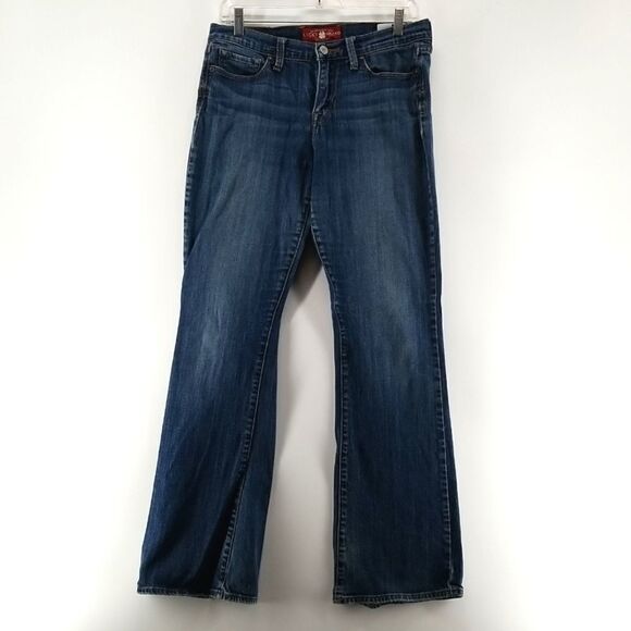 Lucky Brand Jeans Womens Size 10 Blue Front Zip Button Closure 5 Pocket Boot Cut - Picture 1 of 11